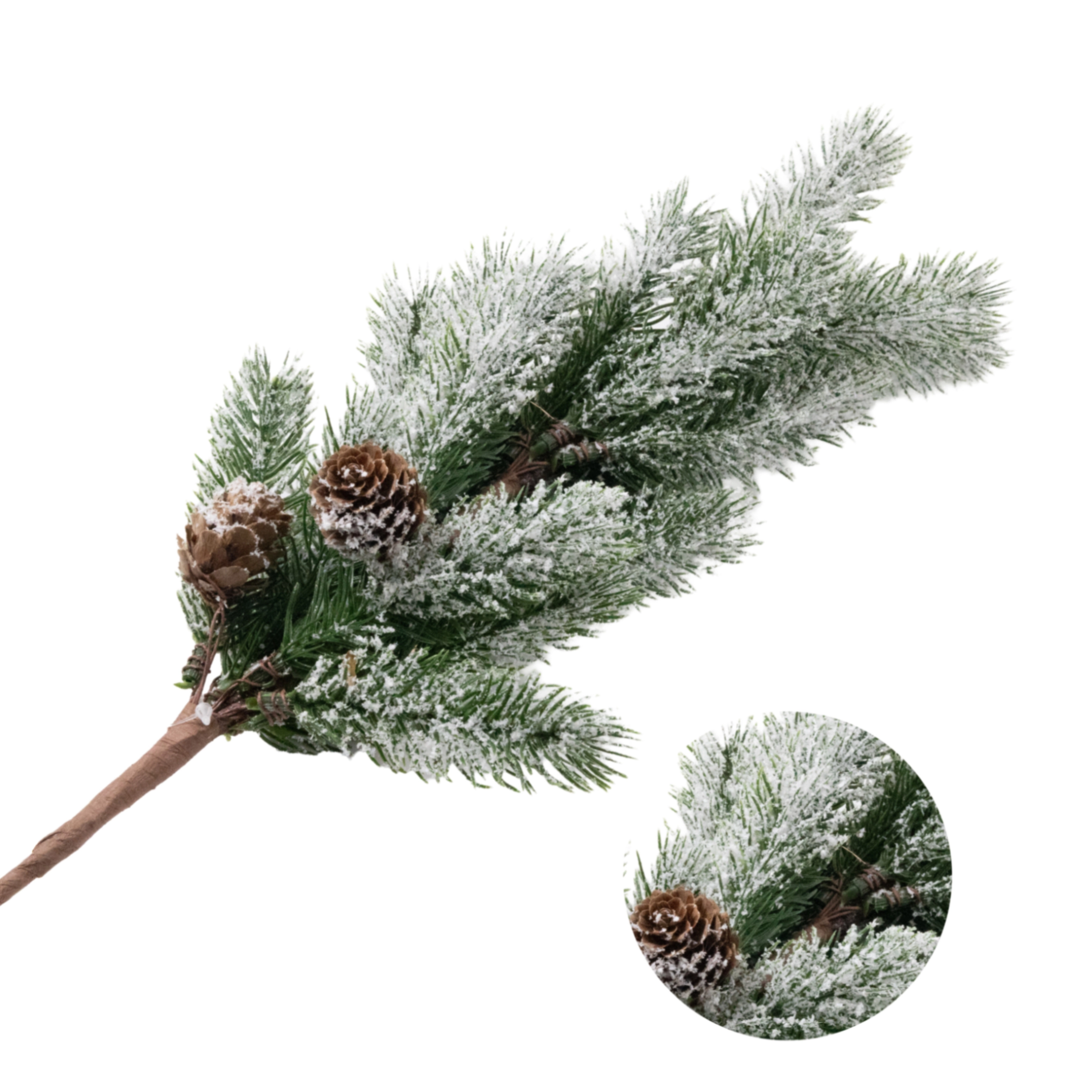 Christmas tree spray with pine cones