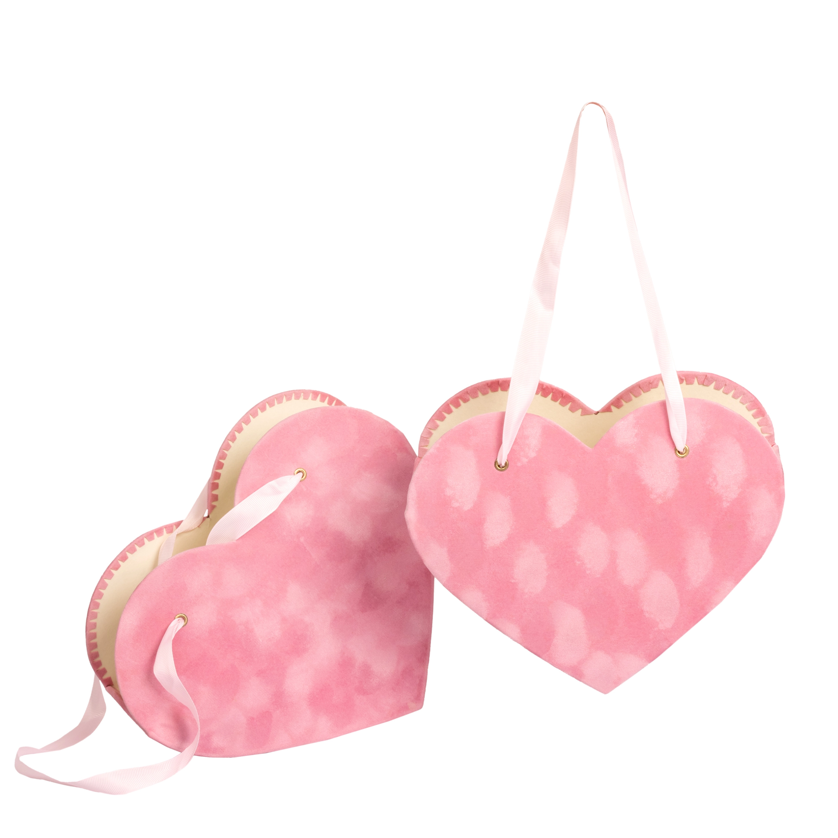 Flower bag Velvet heart 29xH10, 26xH8,5cm, 2pcs