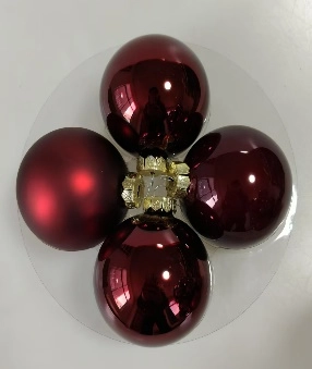 Glass Christmas balls, plain , 20pcs