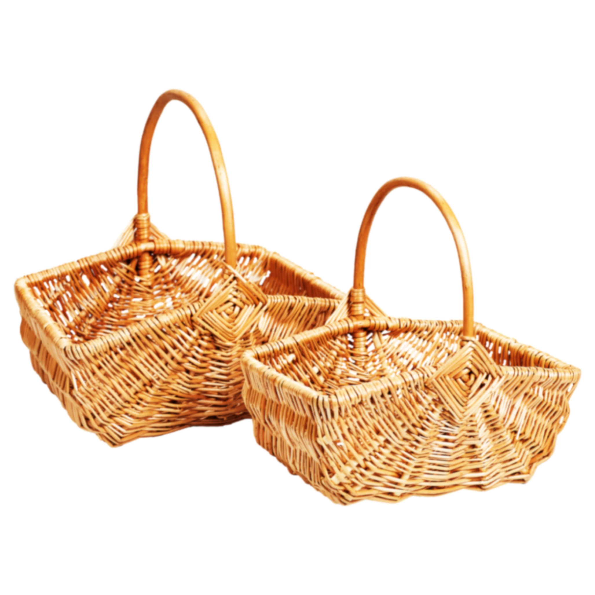 Willow baskets, 2pcs, 34x26xH33, 28x20xH28cm