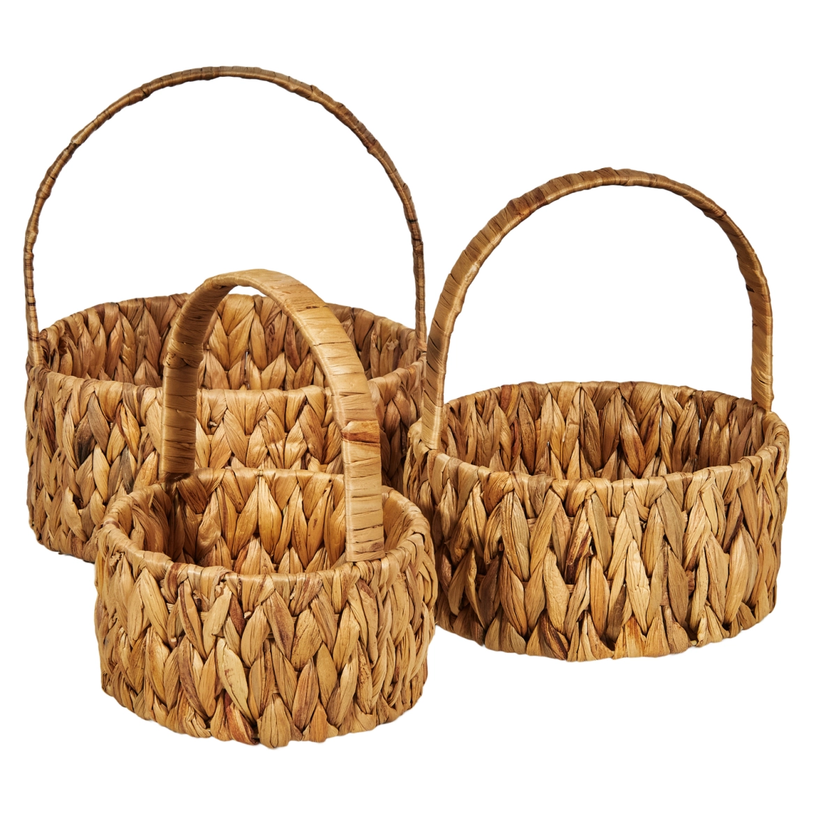 Seagrass baskets D25xH30, D22xH26, D18xH23 cm, 3 pcs