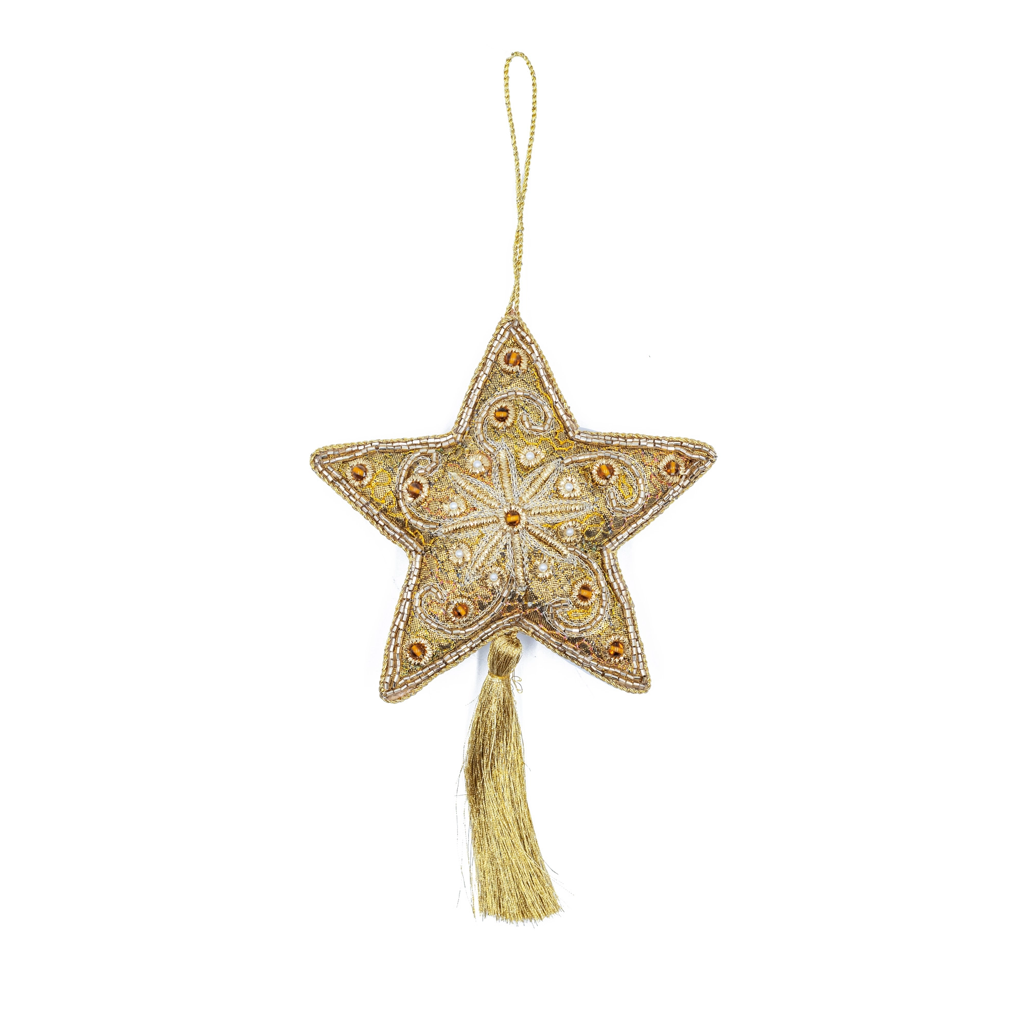 Fabric christmas decoration Star, Gold