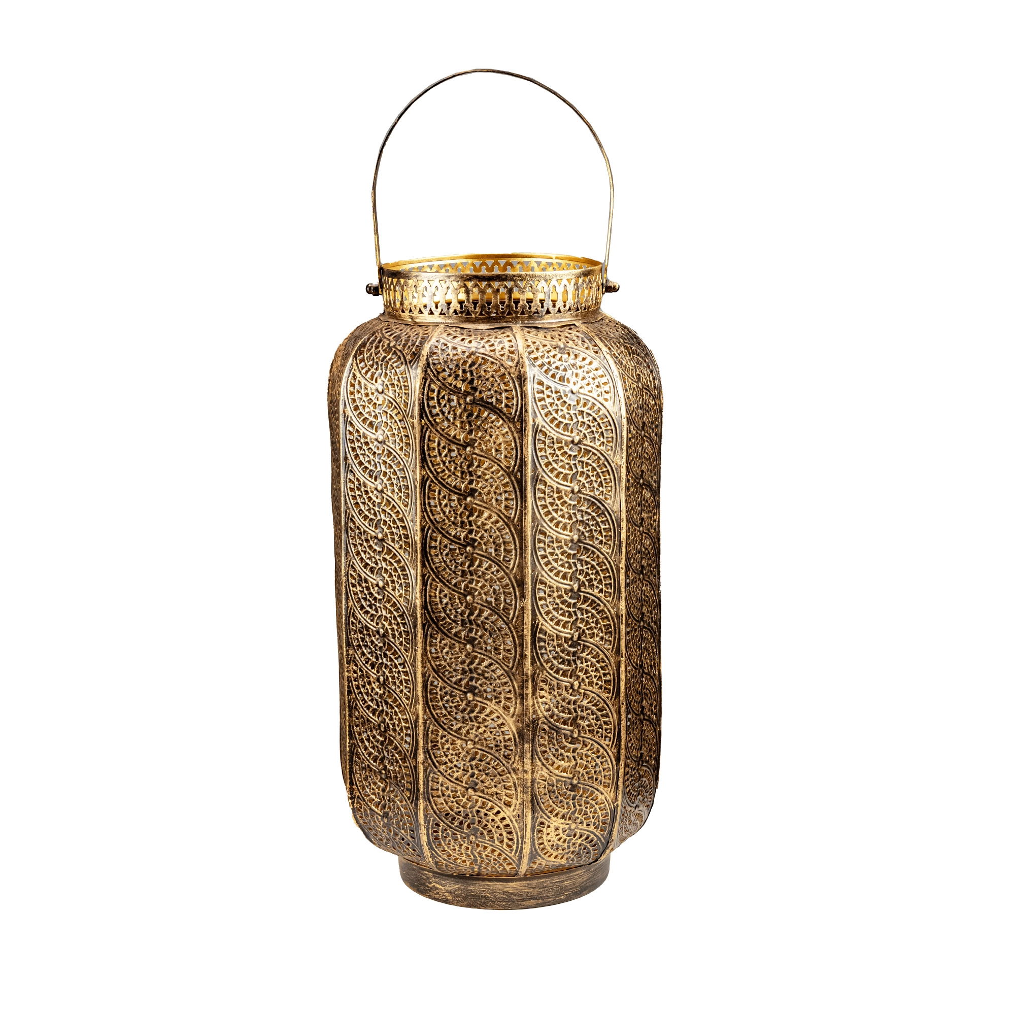 Metal lantern with handle 21×21×H39 cm Bronze | Wholesale flowers, plants and supplies Metal lantern with handle 21×21×H39 cm Bronze