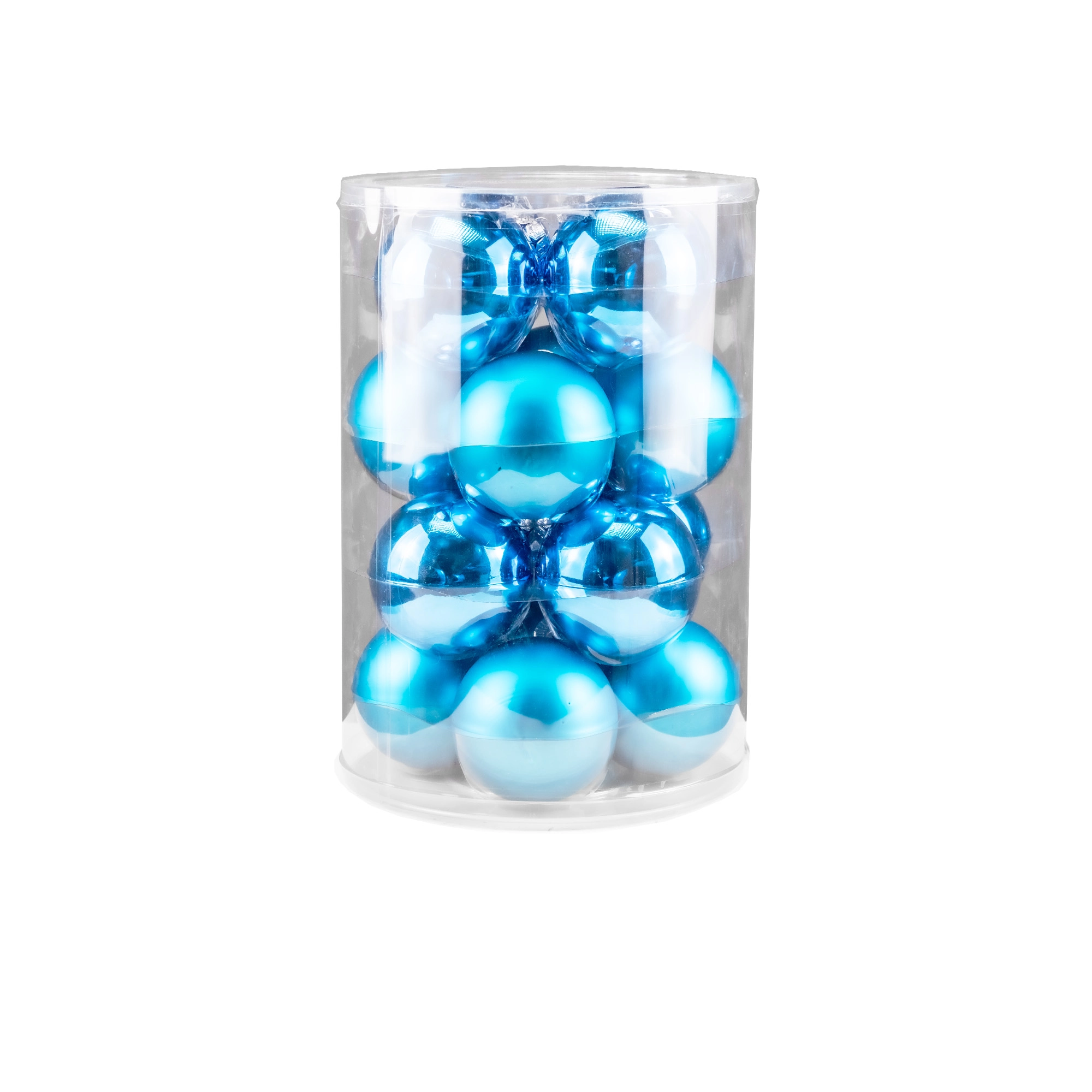 Glass Сhristmas balls, plain , 16 pcs
