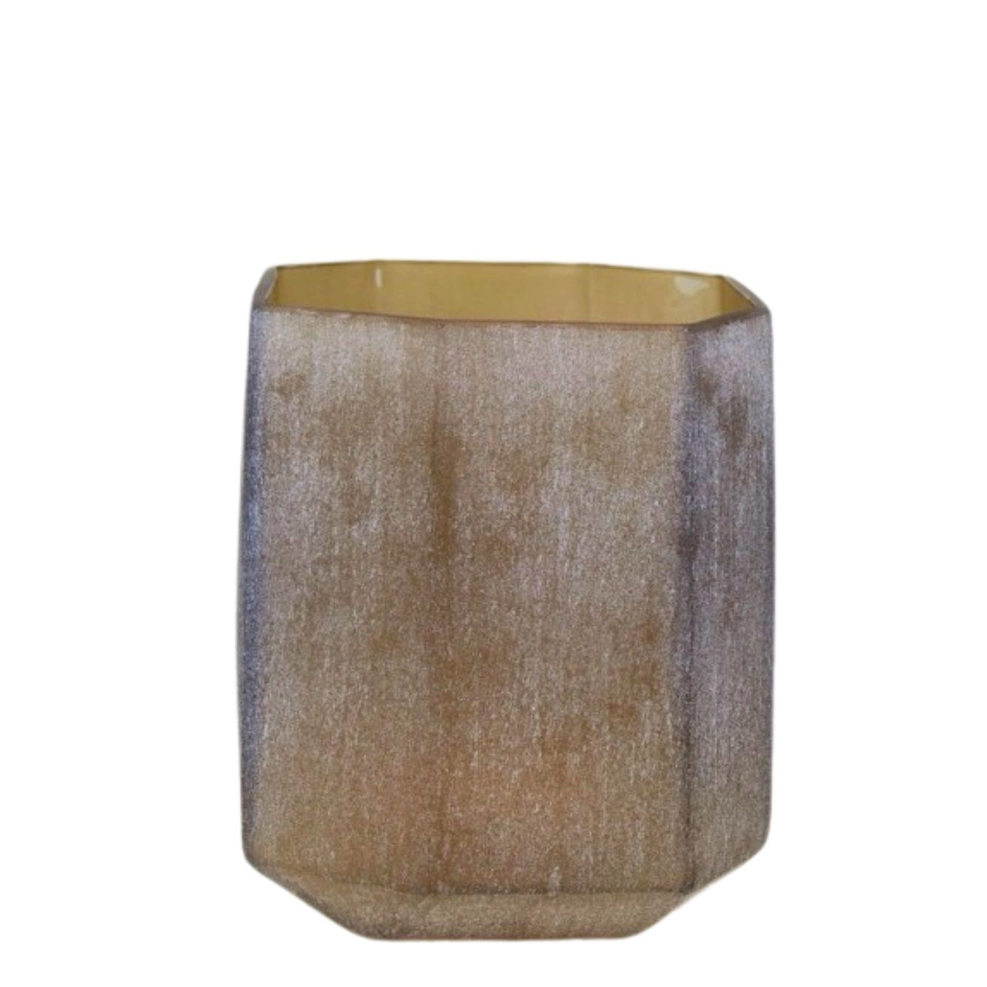 Glass vase with edges matt