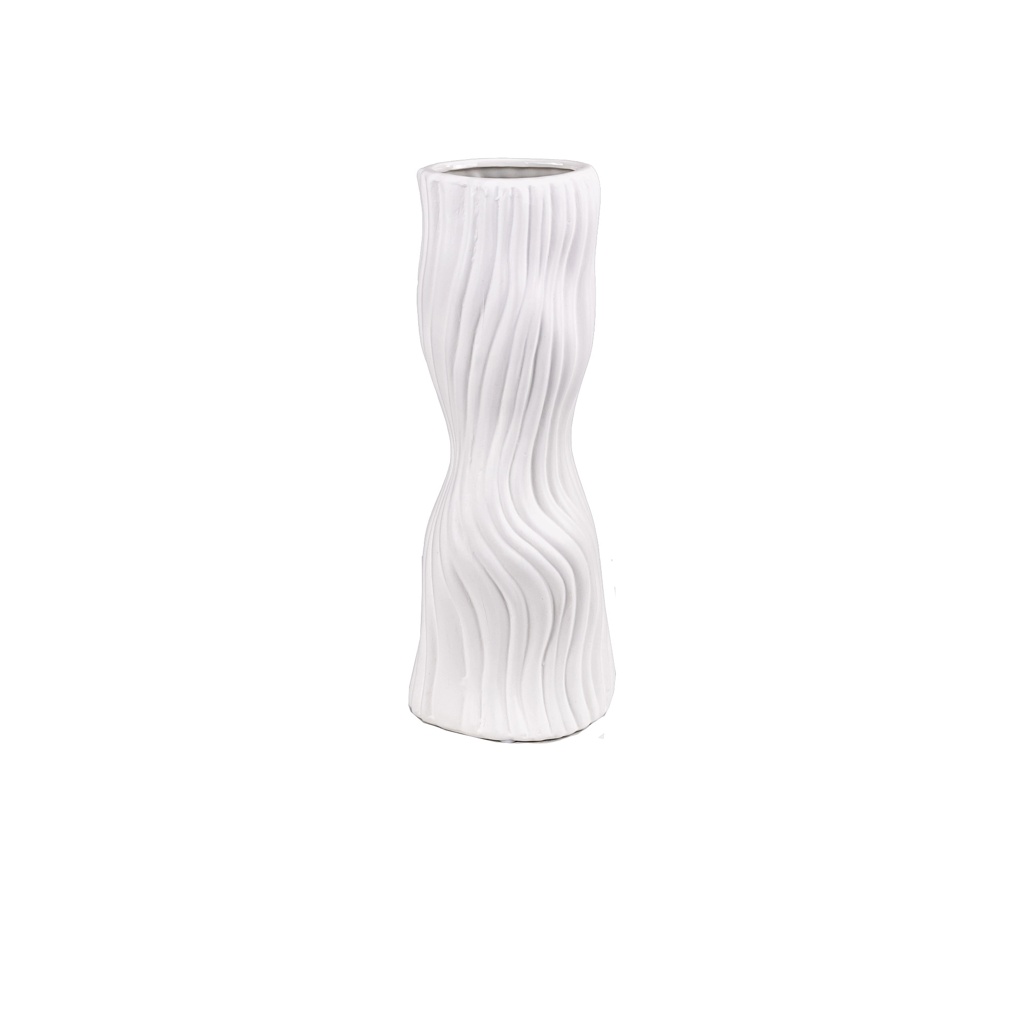 Ceramic vase Art ribbed