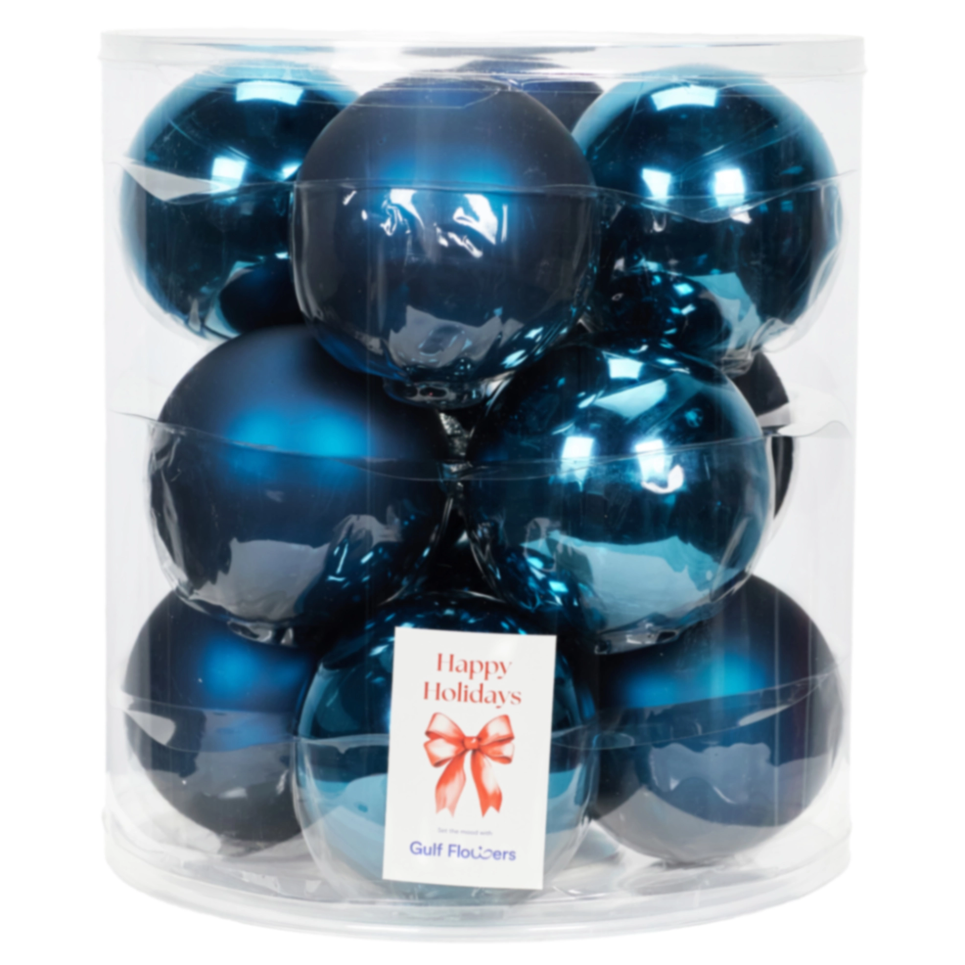 Glass Сhristmas balls, plain , 12 pcs