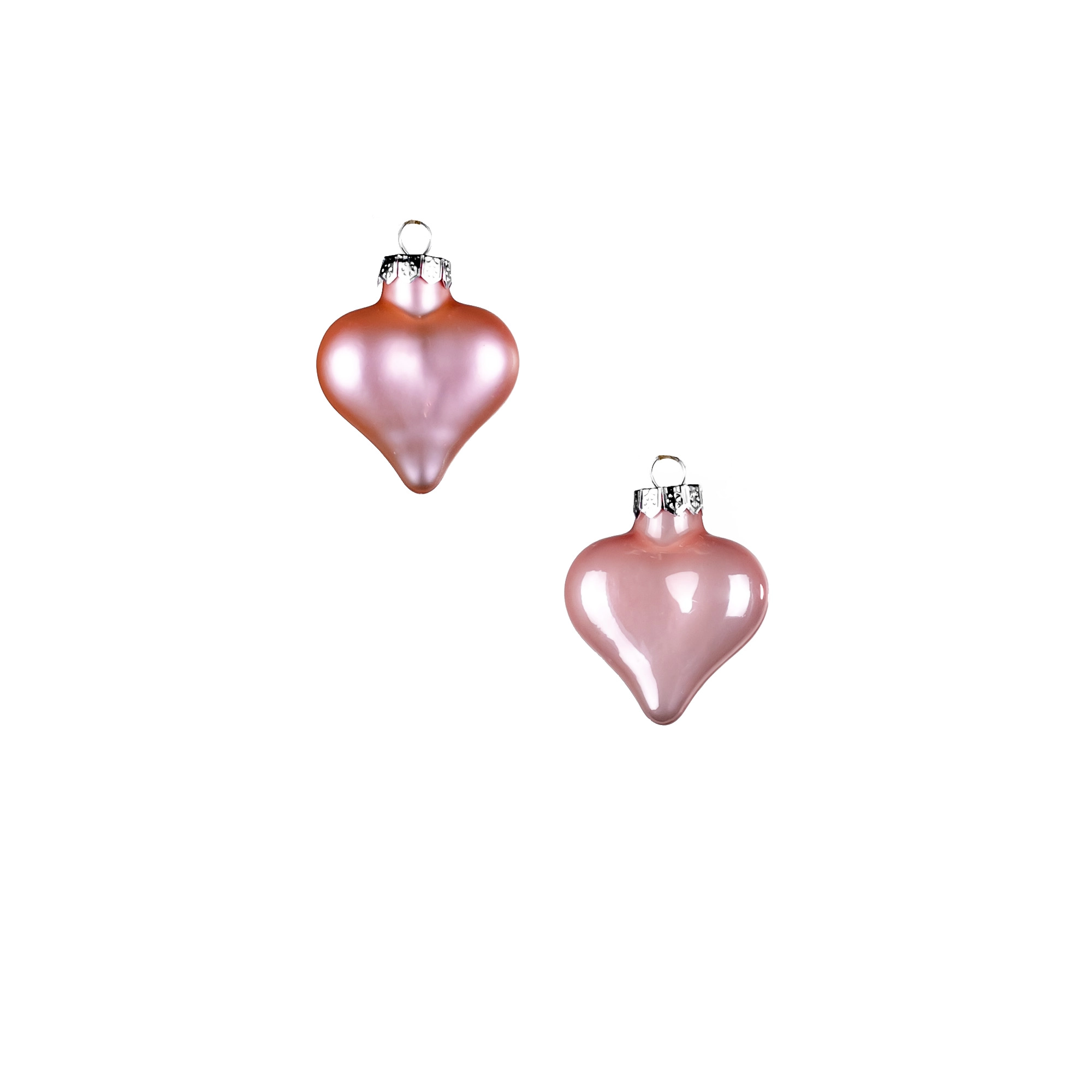 Glass Christmas decoration Art, 9pcs, Light pink