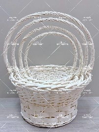 Willow baskets D39XH50, D33XH46, D27XH40, D22XH36 cm, 4 pcs