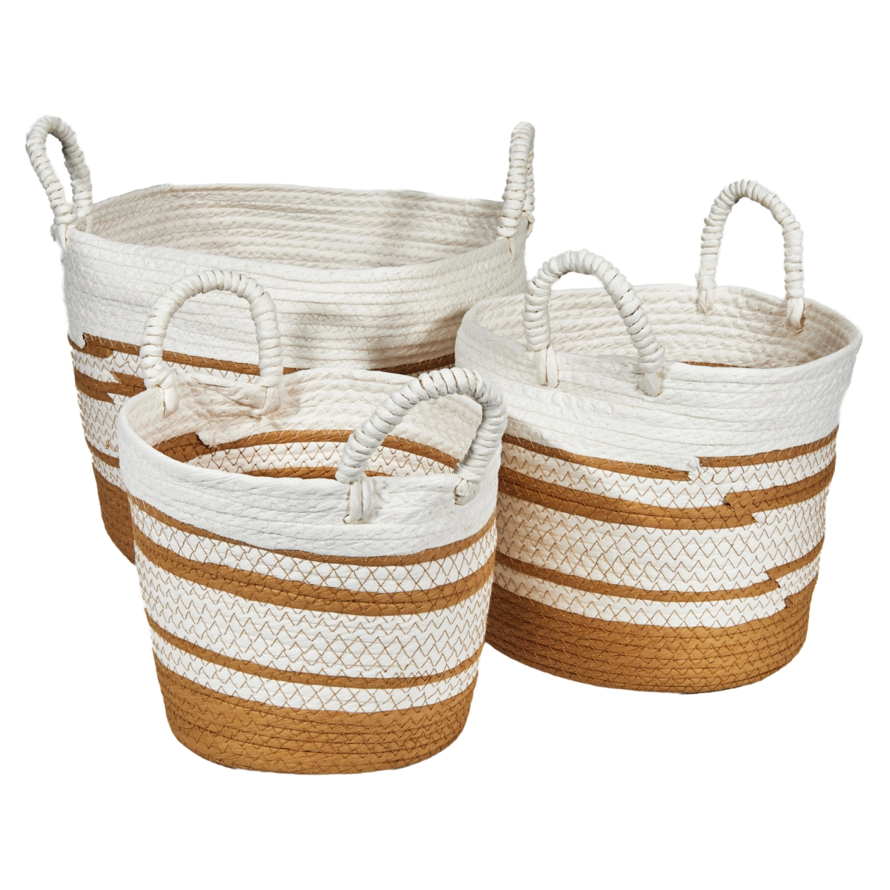 Seagrass baskets D34xH27, 29xH24, D25xH20 cm, 3 pcs