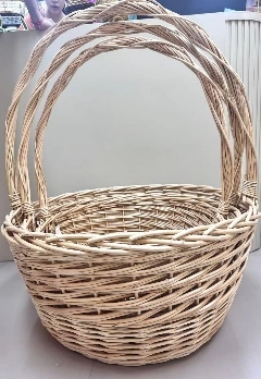 Willow baskets, 3pcs, D82xH35, D74xH30, D66xH25cm