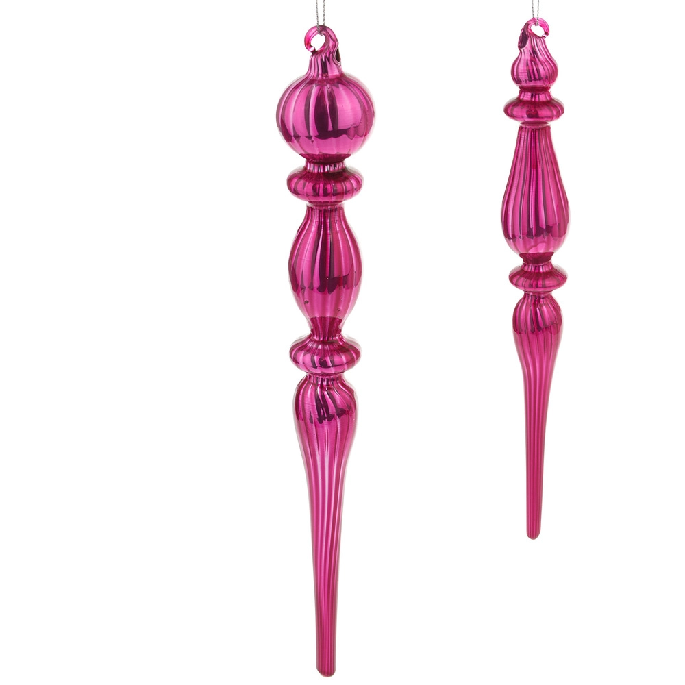 Glass Christmas Icicle, Pink