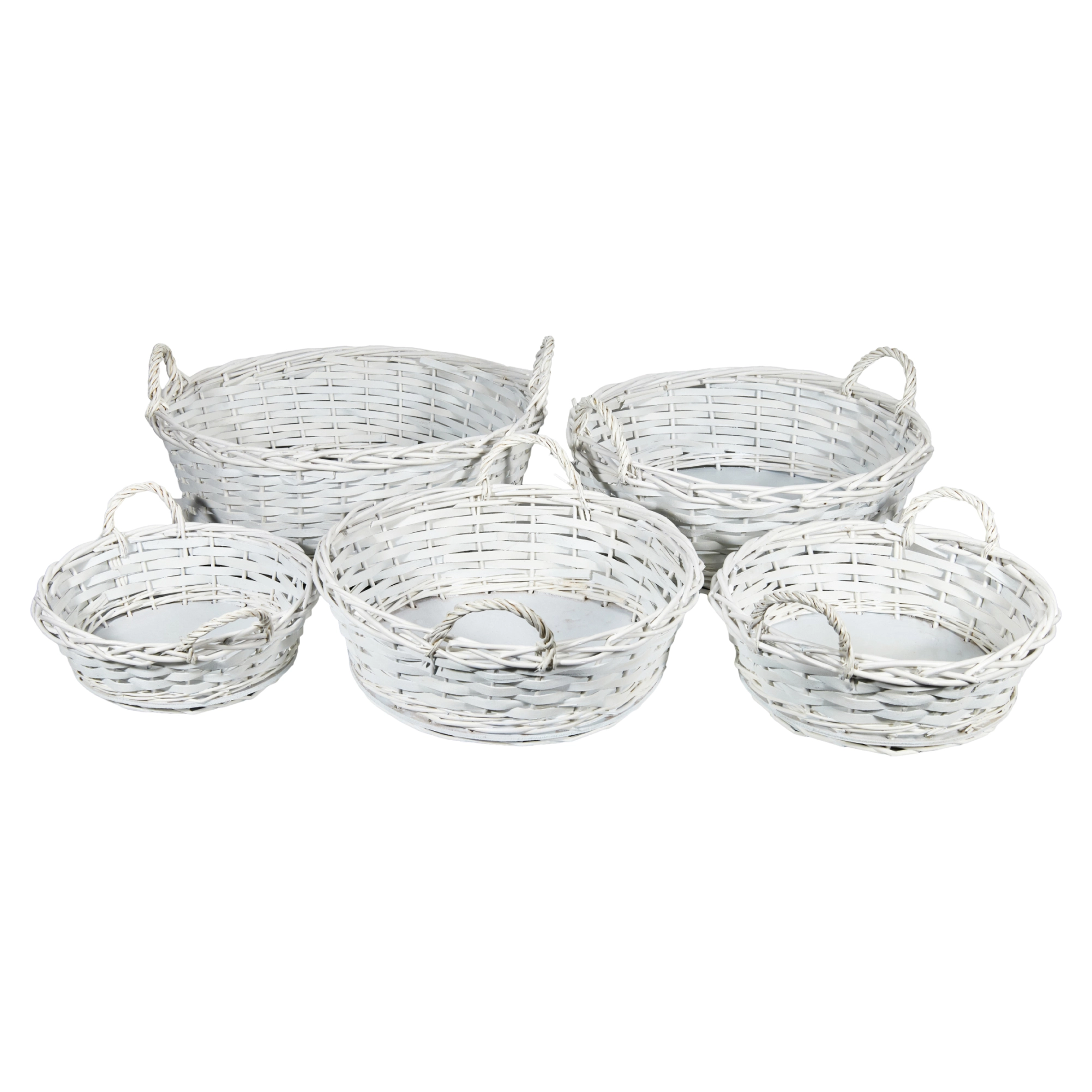 Willow basket D55xH25, D50xH22, D45xH20, D40xH18, D35xH15 cm, 6 pcs