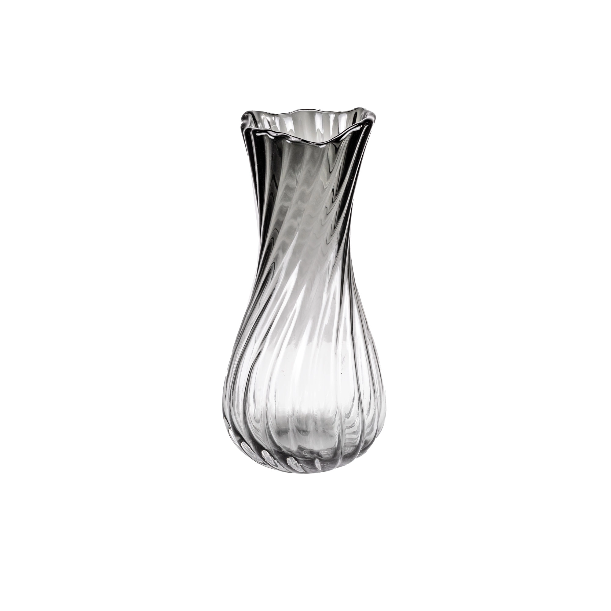 Glass Vase Smoky faceted