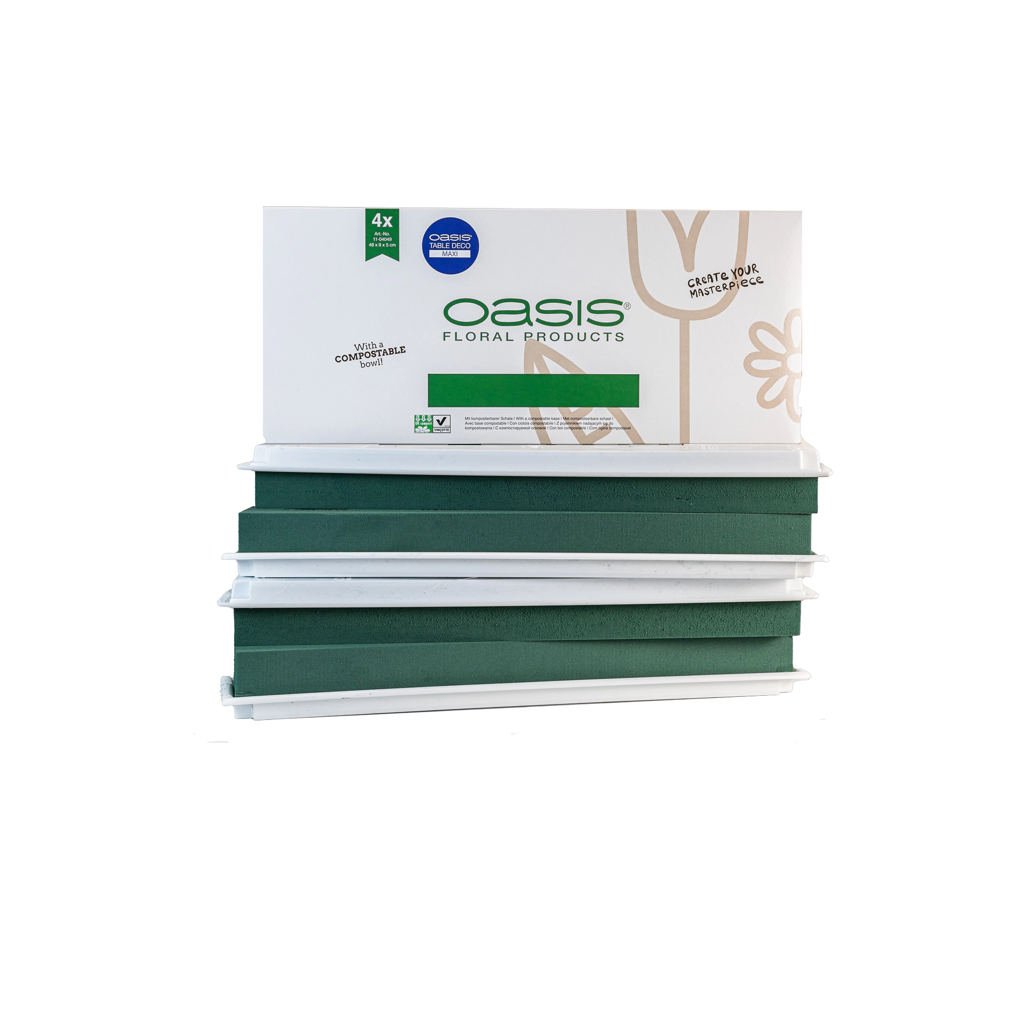 Oasis Table Deco Mini on white Tray | Wholesale flowers, plants and supplies Oasis Table Deco Mini on white Tray