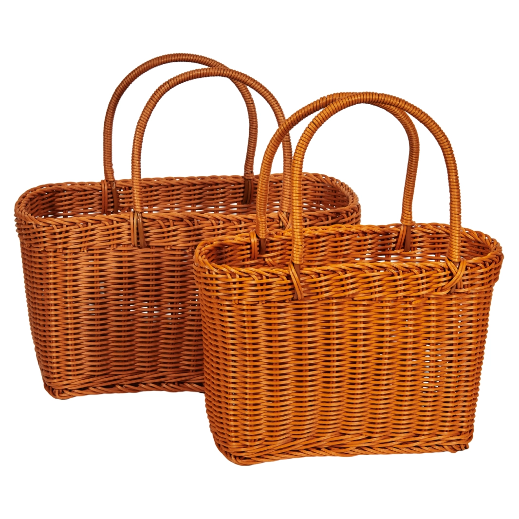 Polyrattan baskets 33x21x21, 27x16xH20 cm, 2 pcs