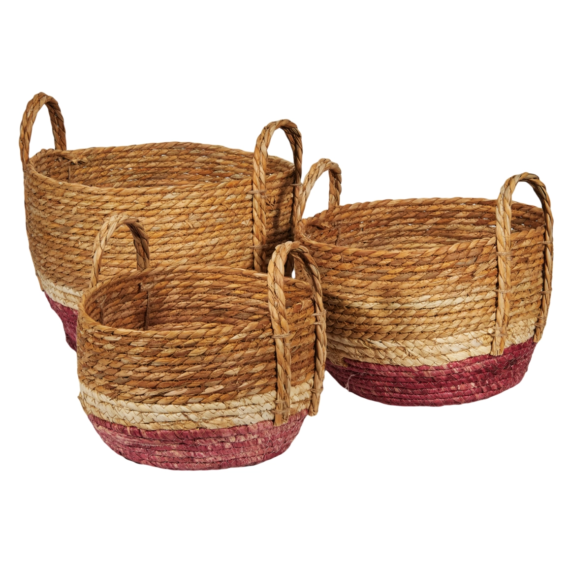 Seagrass baskets D33xH24, D30xH20, D26xH16 cm, 3 pcs