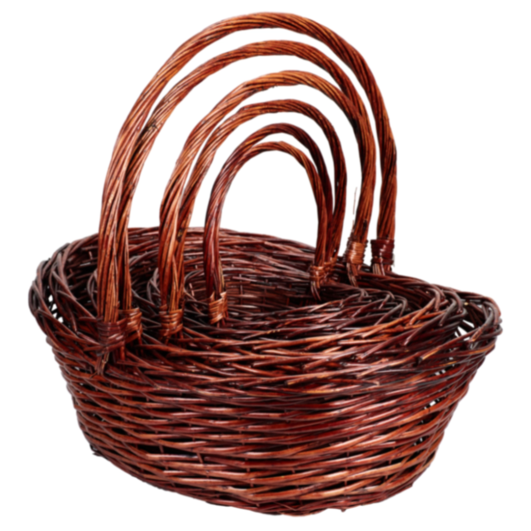 Willow baskets, 6pcs, 72x58xH60, 63x50xH55, 54x44xH50, 45x35xH45, 37x28xH40, 30x21xH35cm