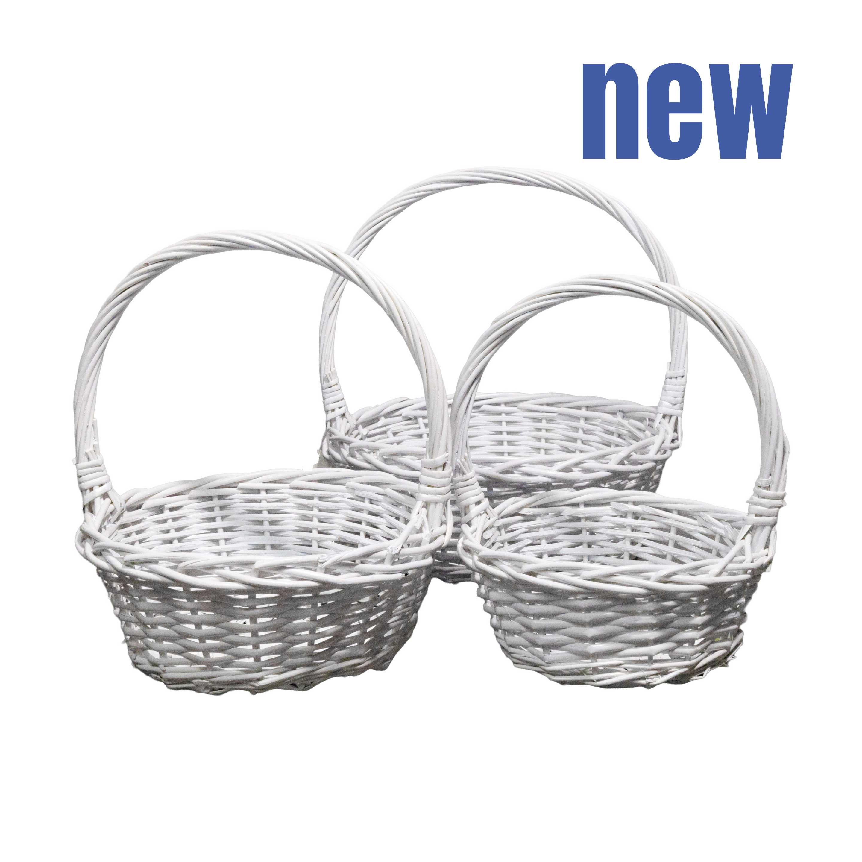 Willow baskets 35xH12, 29xH11, 23xH10cm 3pcs