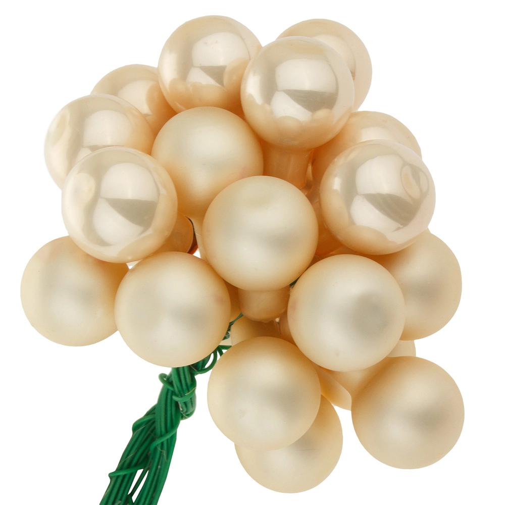 Glass Christmas balls on wire, plain , 144 pcs, Champain