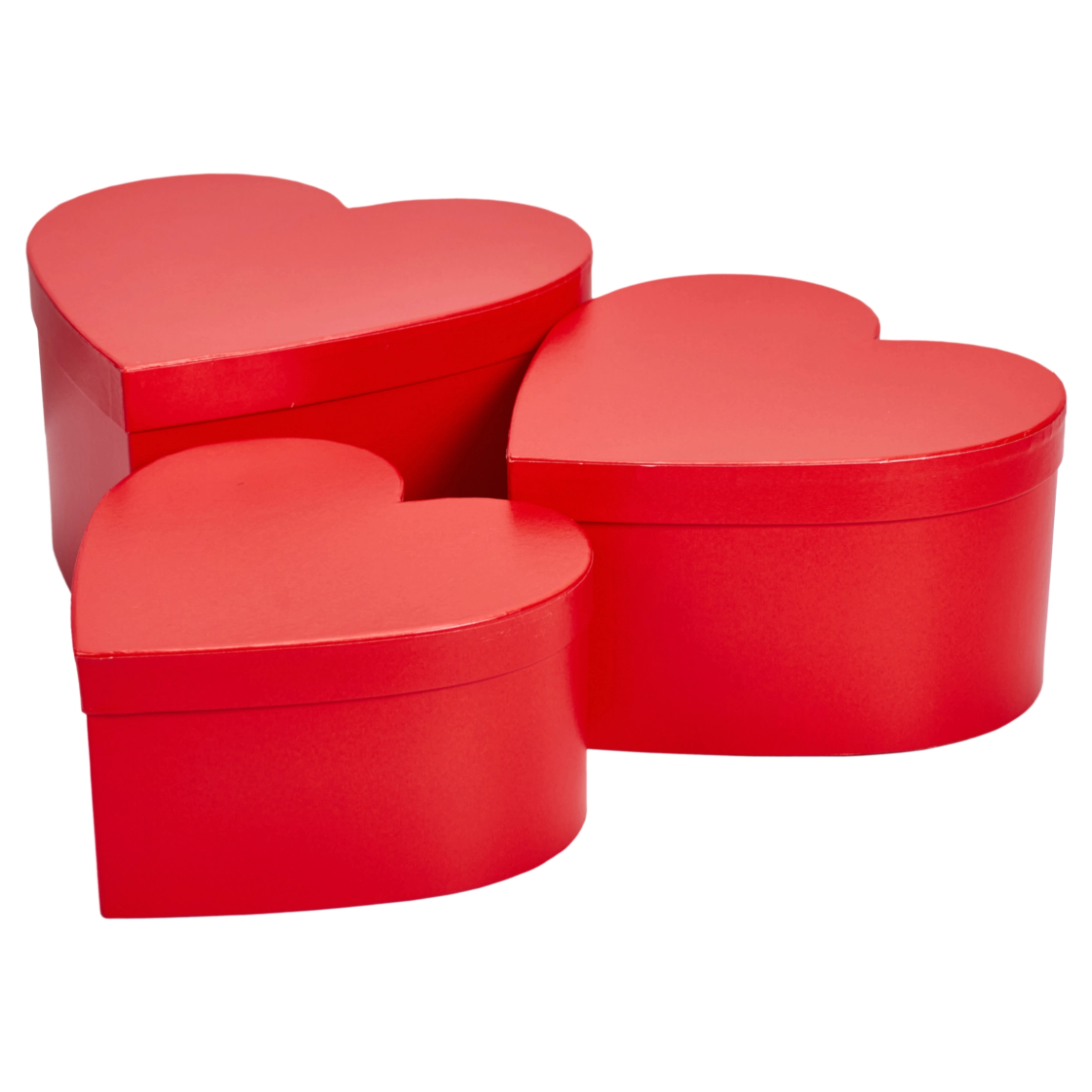 Flower box Heart 29x28x16, 26x25x14, 23x22x12 cm Red
