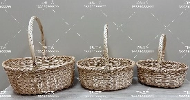 Willow baskets, 3pcs, 25x21xH27, 32x27xH32, 39x33xH37cm