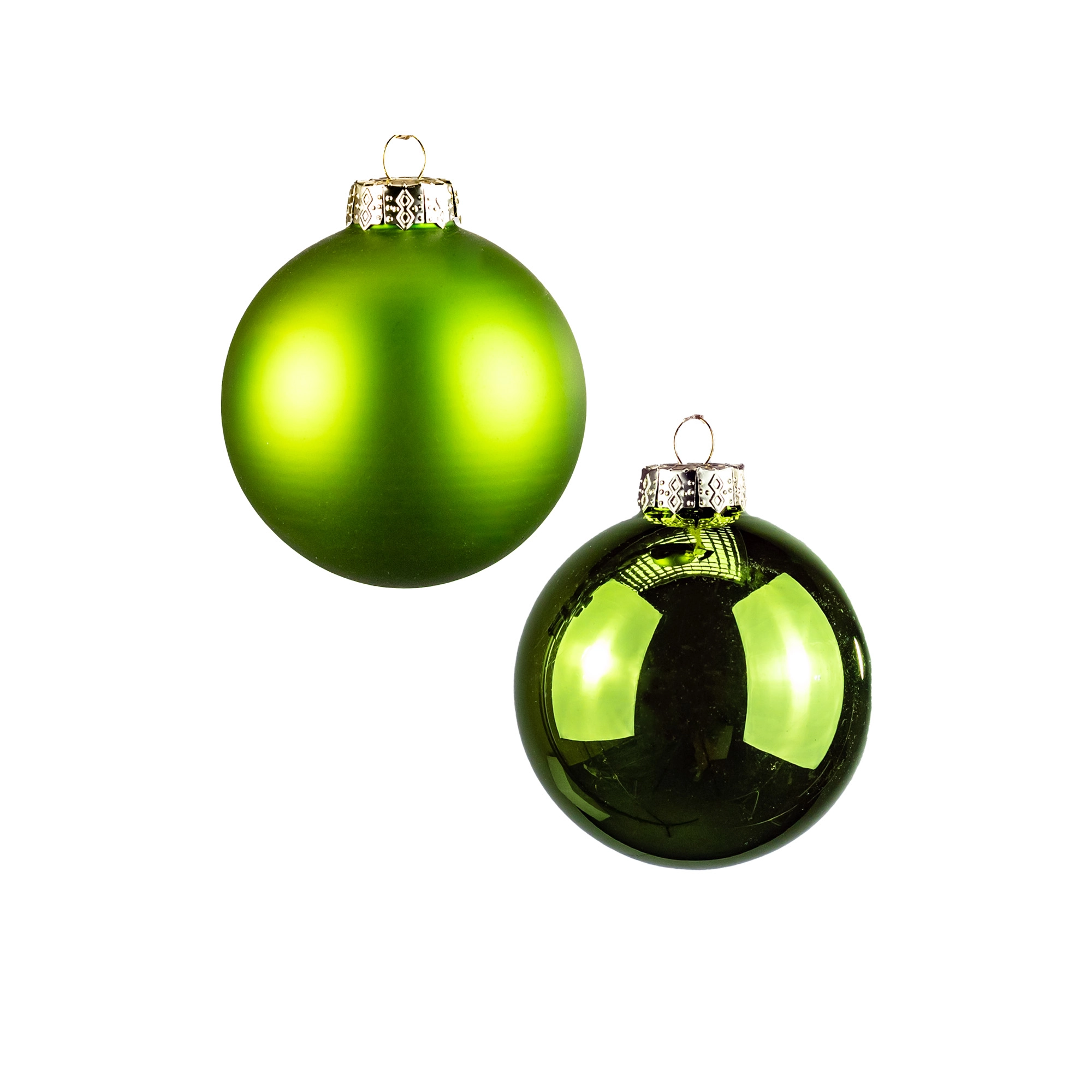 Glass Сhristmas balls, plain , 16pcs, Green