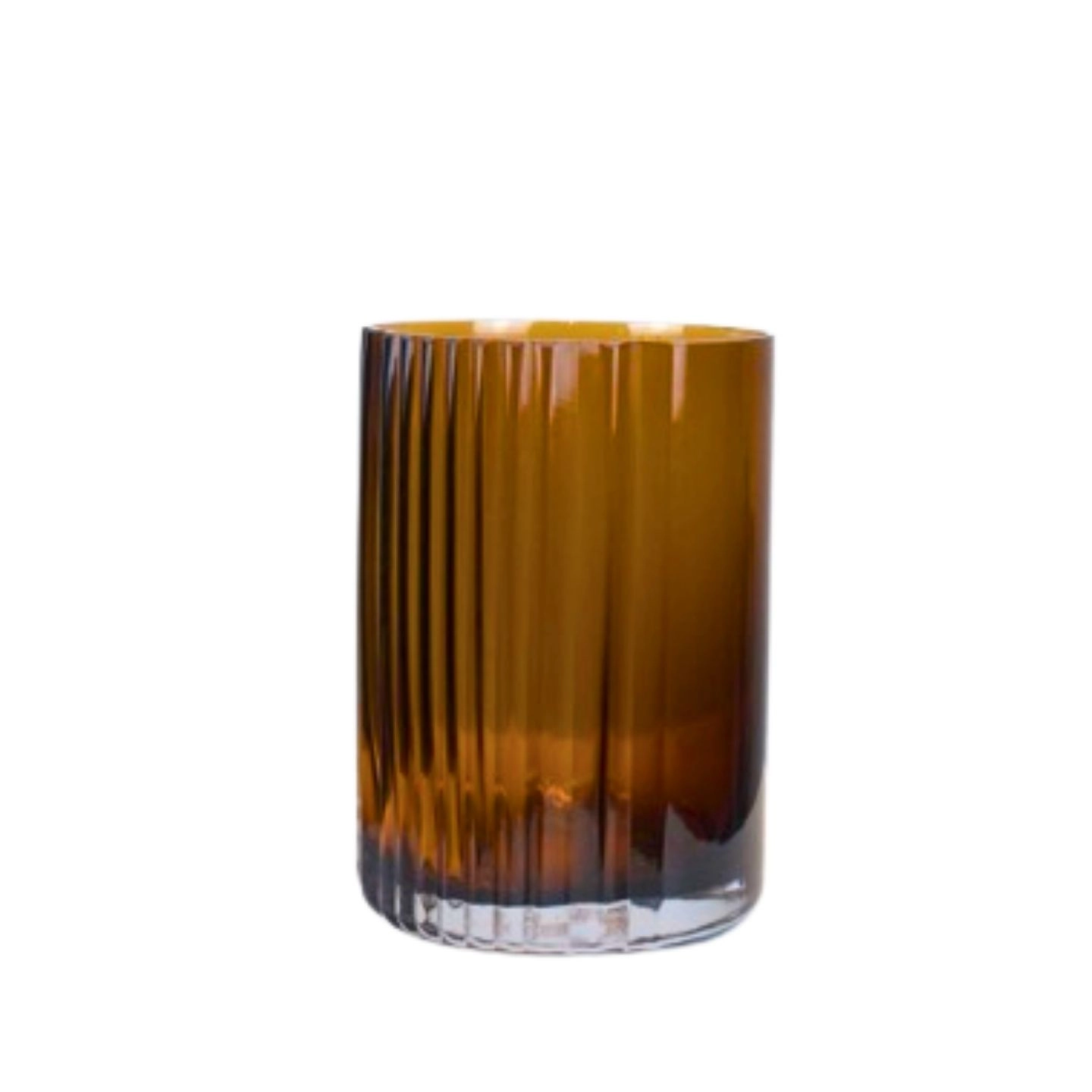 Glass vase with edges