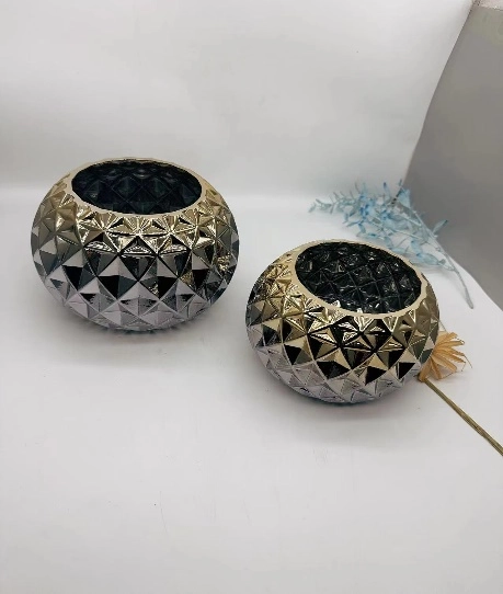 Glass vase Sphere textured gradient | Wholesale flowers, plants and supplies Glass vase Sphere textured gradient