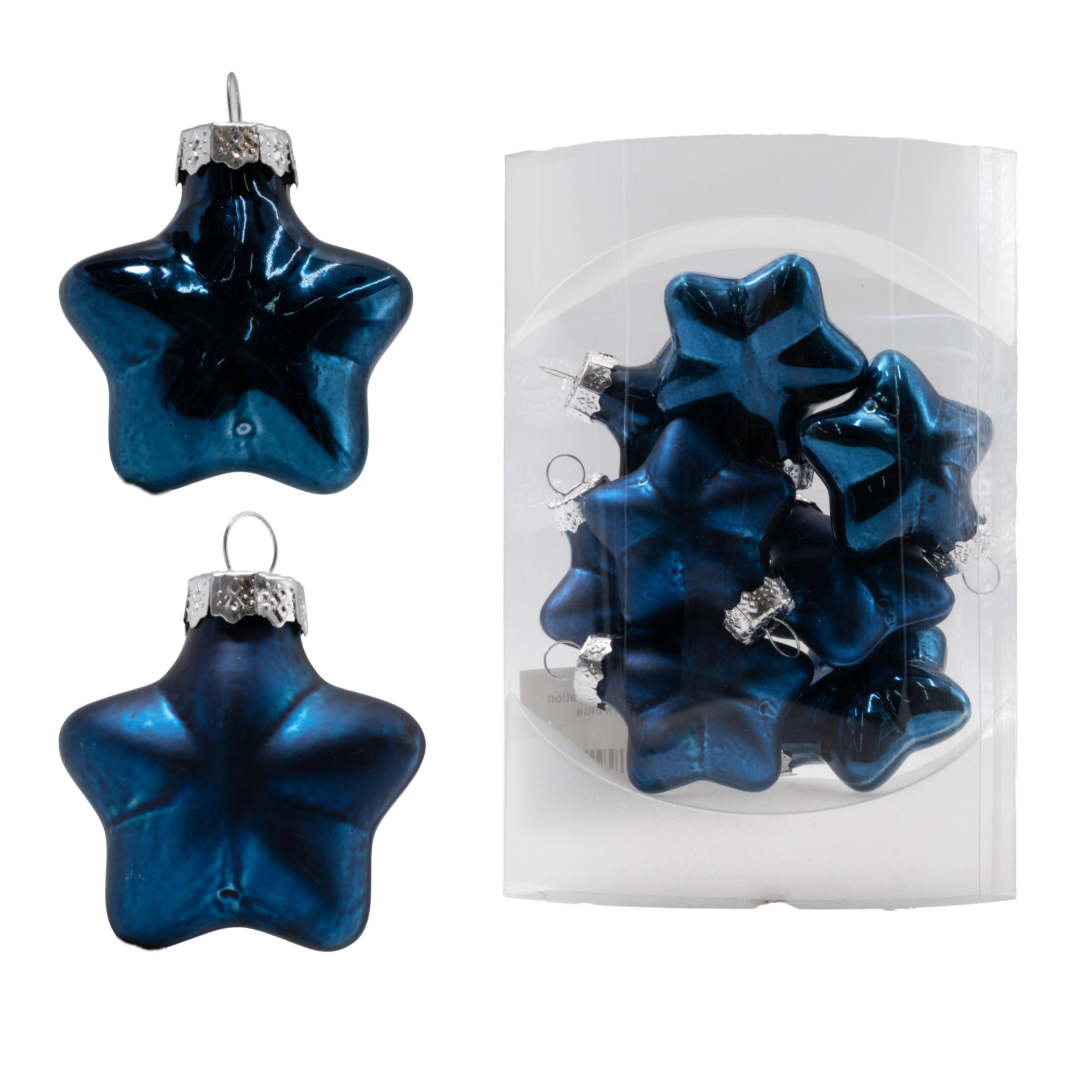 Glass Christmas tree decoration Star, 9 pcs | Wholesale flowers, plants and supplies Glass Christmas tree decoration Star, 9 pcs