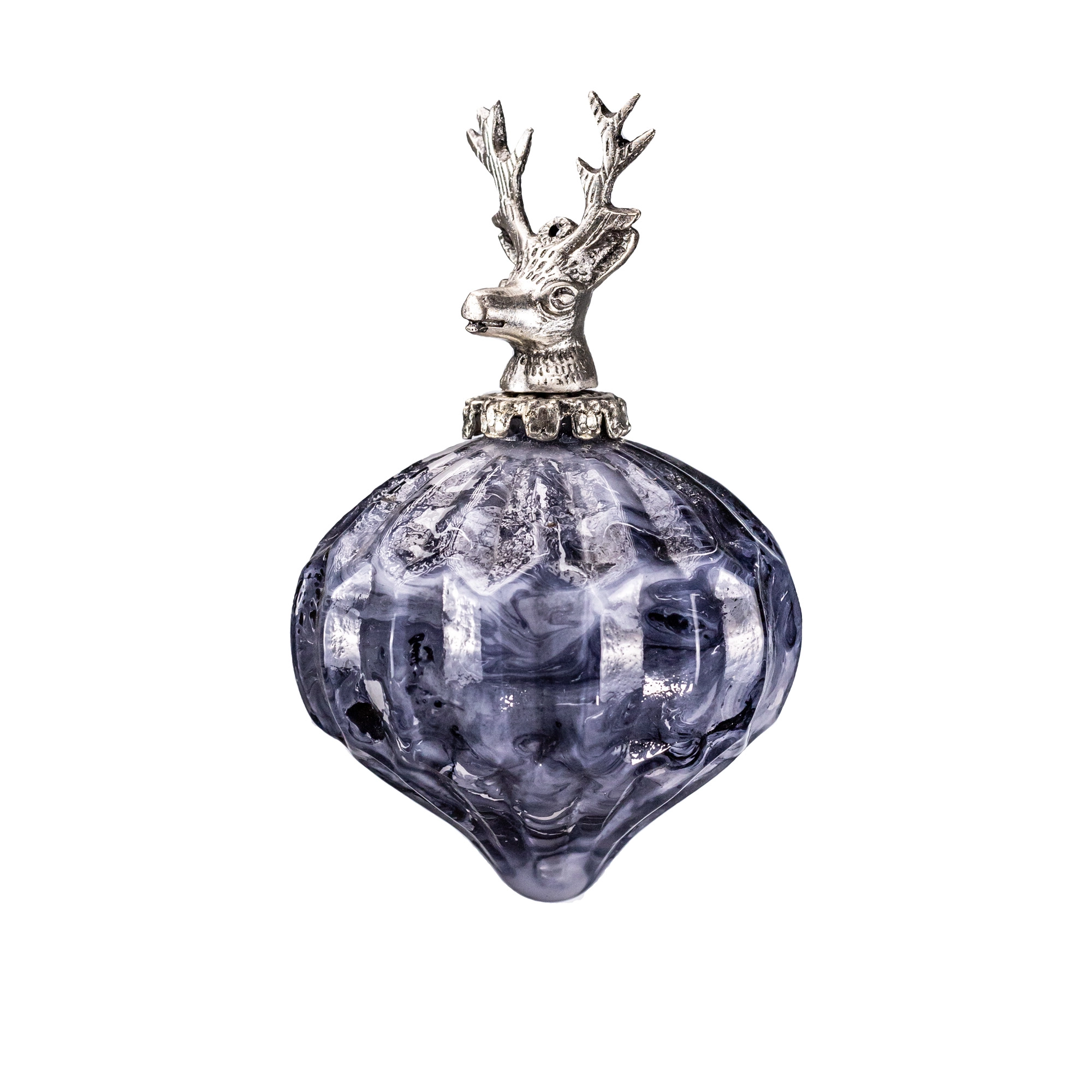 Glass christmas Onion with deer top, Blue | Wholesale flowers, plants and supplies Glass christmas Onion with deer top, Blue
