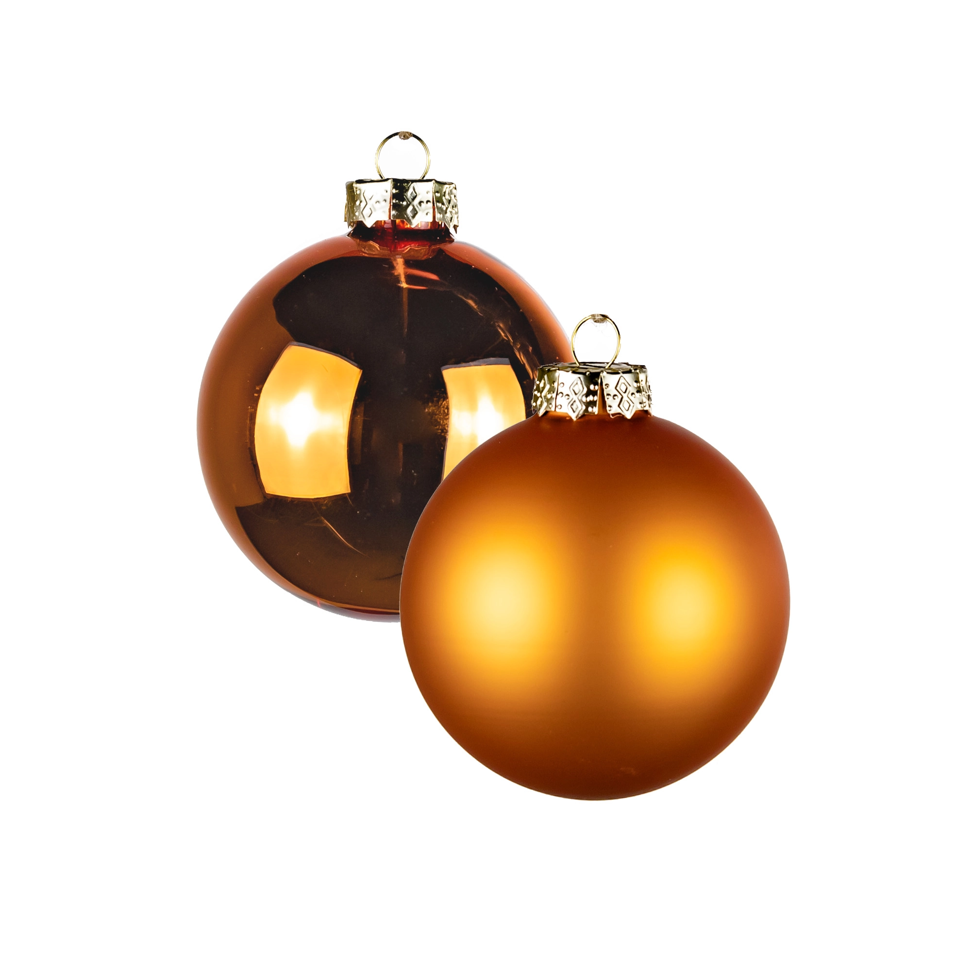 Glass Сhristmas balls, plain , 16pcs, Brown