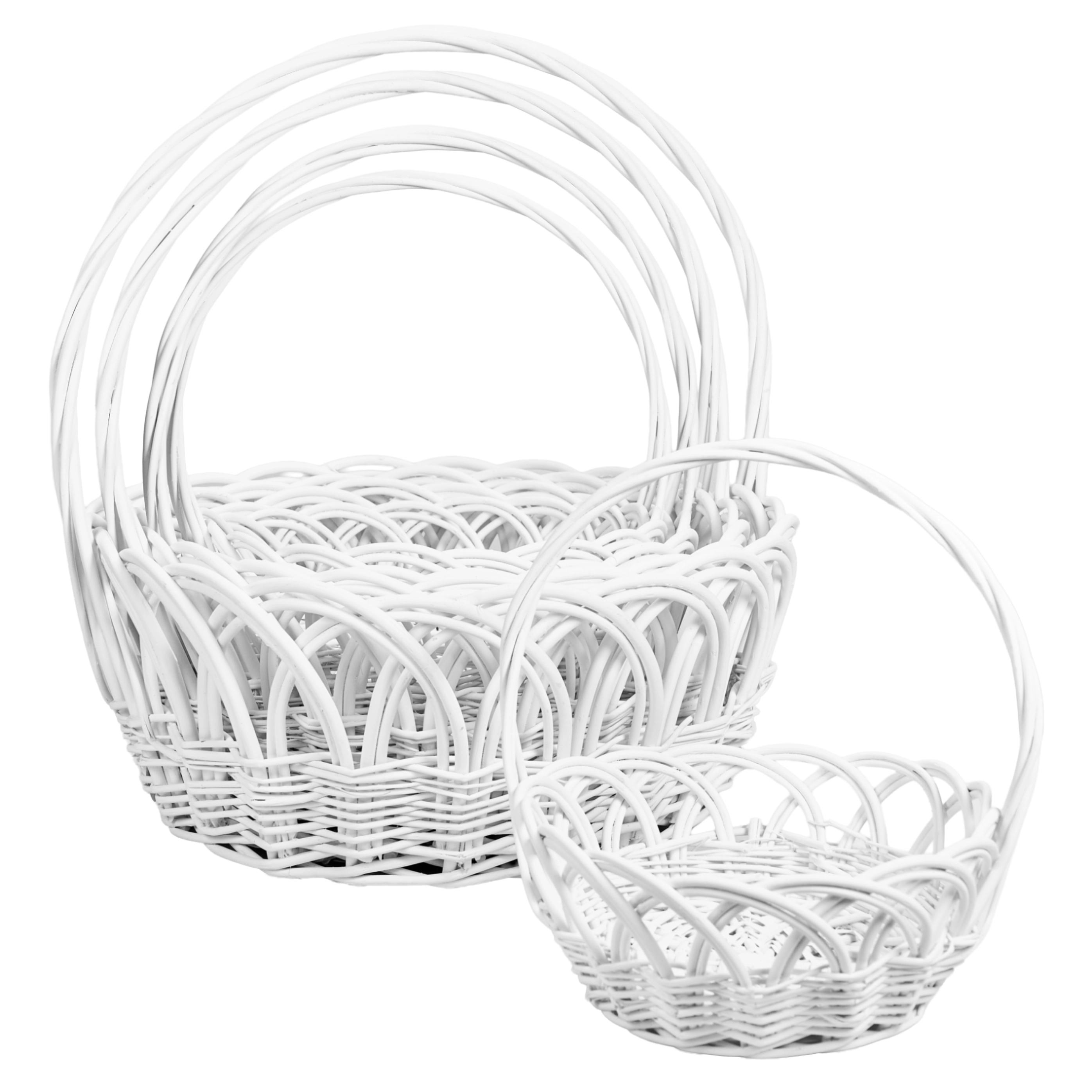 Willow baskets D50xD54, D45xH48, D40xH39, D35xH34, D30xH30cm, 5 pcs