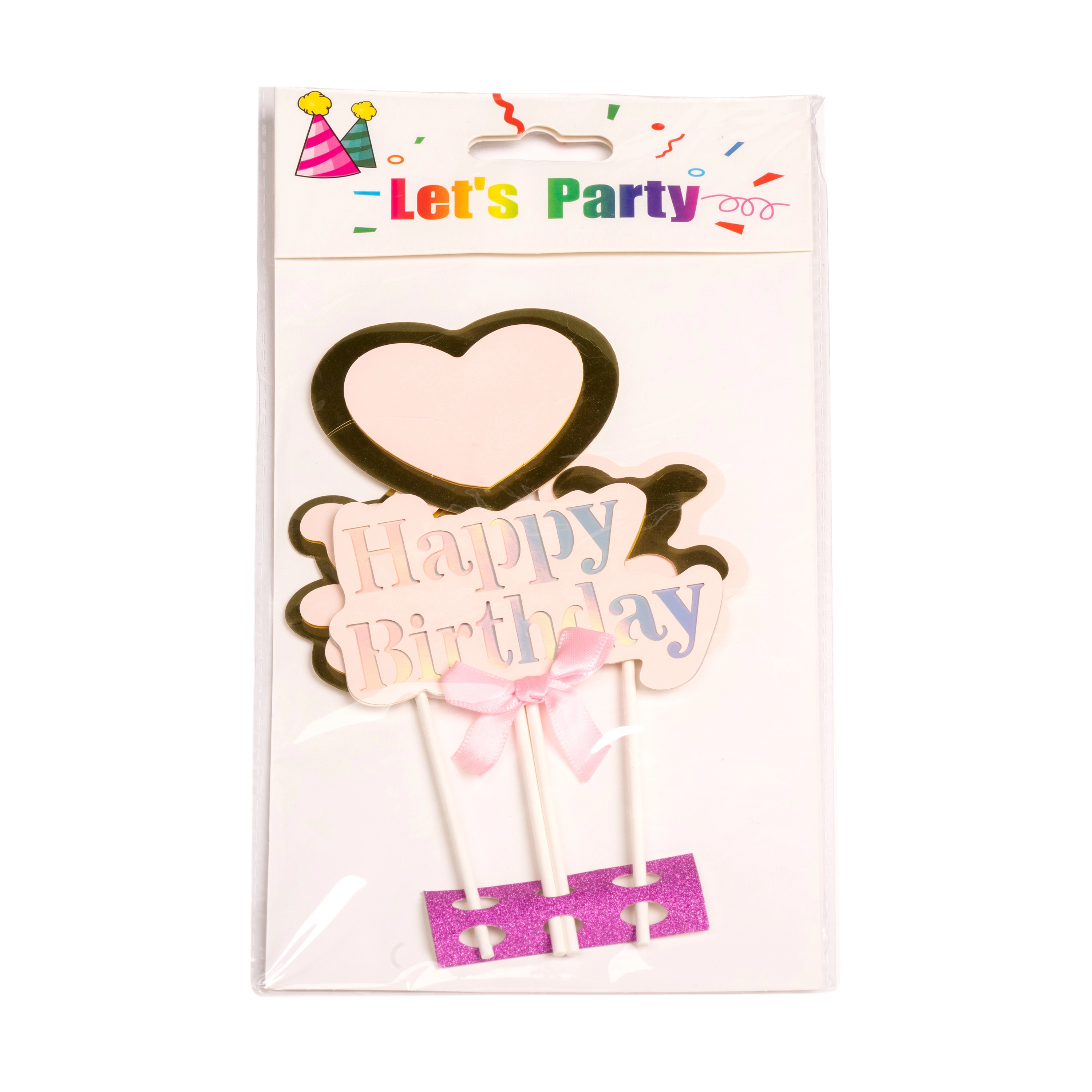 Cake stick Happy birthday design mix, 3pcs | Wholesale flowers, plants and supplies Cake stick Happy birthday design mix, 3pcs