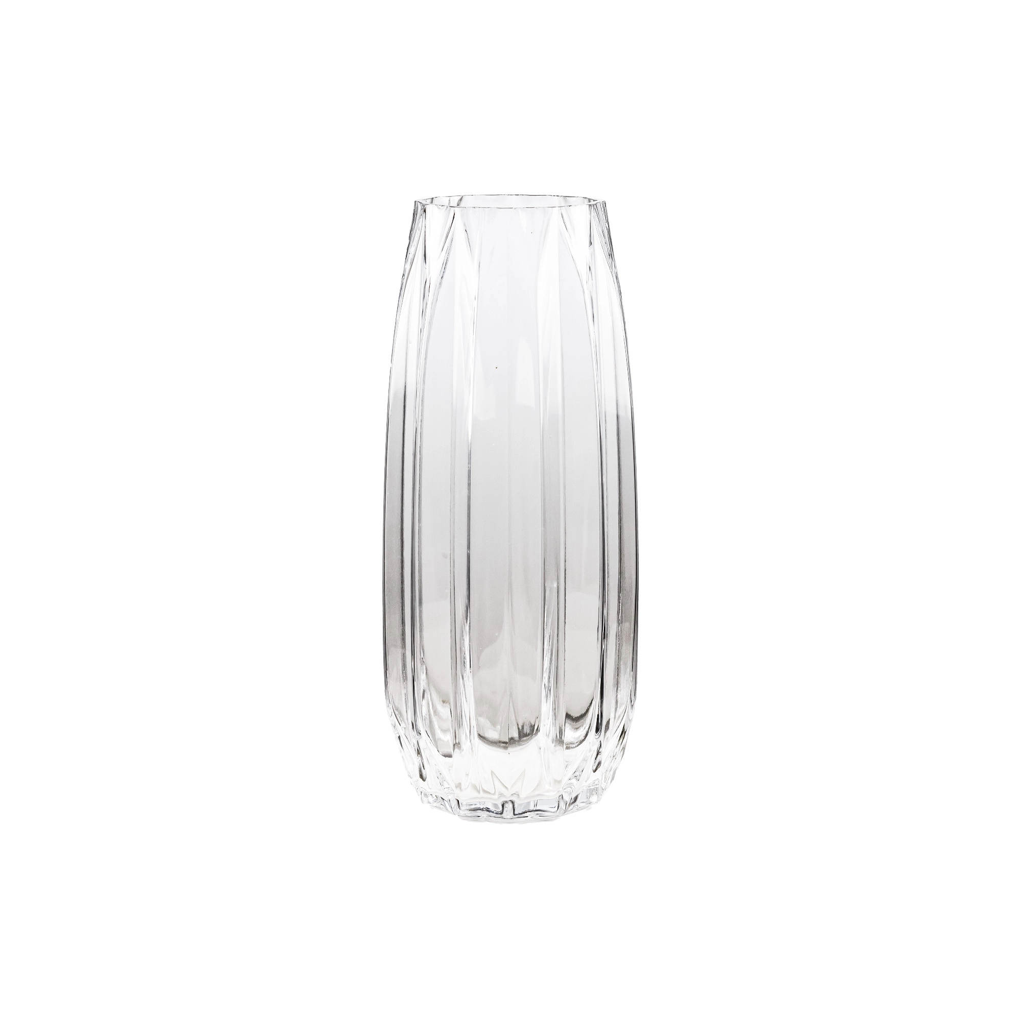 Glass Vase ribbed | Wholesale flowers, plants and supplies Glass Vase ribbed