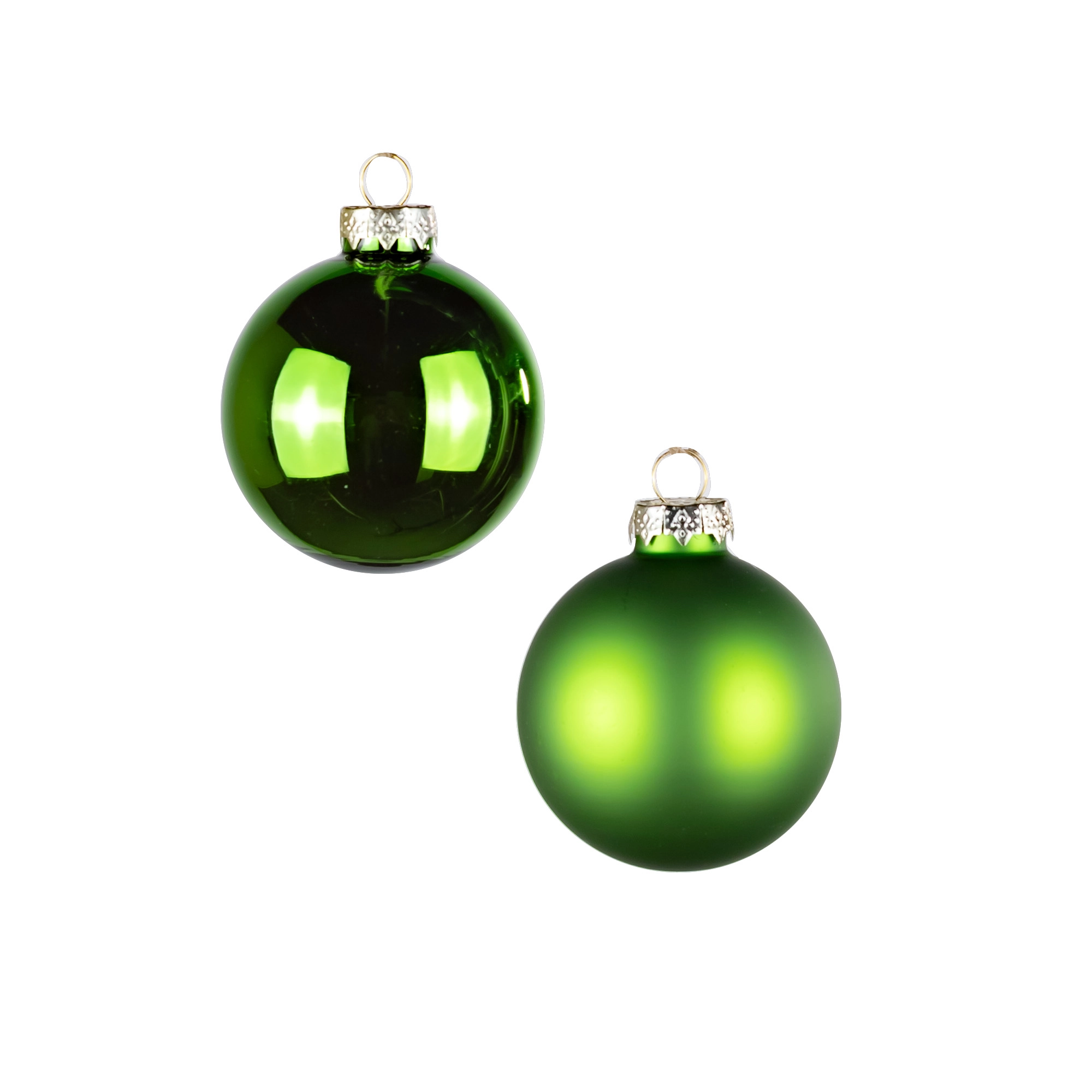 Glass Сhristmas balls, plain , 20pcs, Green